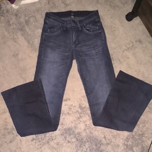 C of H | Women's Dark Blue Medium Rise Wide Leg Jeans